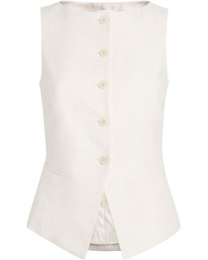 Eleventy Linen-Blend Waistcoat - White