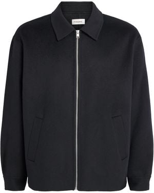 FRAME Double-Face Wool Bomber Jacket - Black