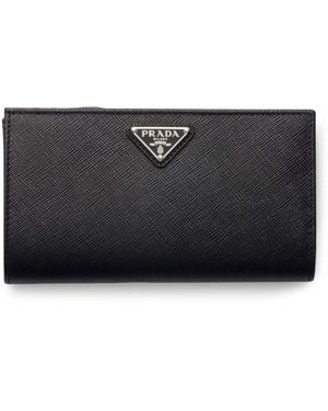 Prada Large Saffiano Leather Wallet - Black