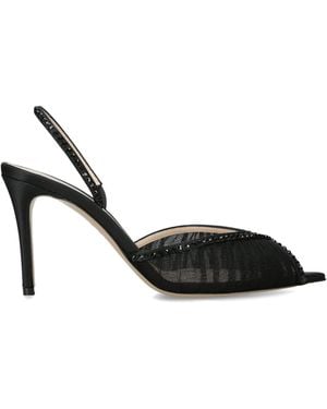 Andrea Wazen Rhinestone-Embellished Katy Slingback Court Shoes 85 - Black