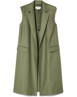 Marina Rinaldi Linen Twill Gilet - Green