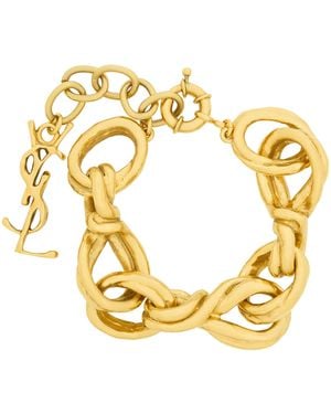 Saint Laurent Twisted Knit Chain Bracelet - Metallic