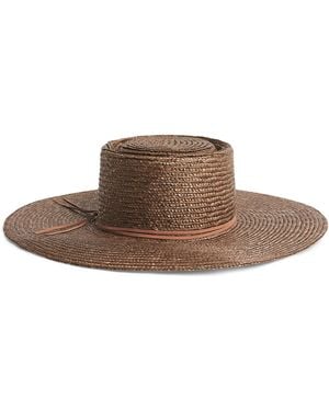 Eleventy Straw Woven Hat - Brown