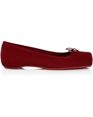 Christian Louboutin Cassia Nodo Suede Ballet Flats - Red
