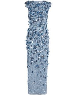 Rachel Gilbert Embellished Hugo Midi Dress - Blue