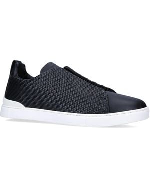 ZEGNA Triple Stitch Trainers - Blue