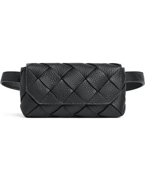 Bottega Veneta Leather Diago Belt Bag - Black