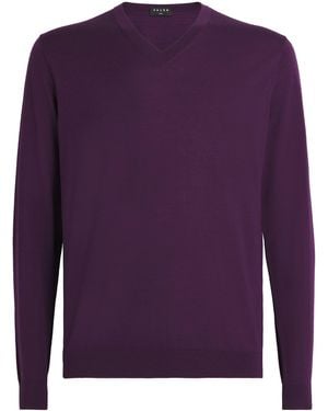 FALKE Virgin Wool V-Neck Sweater - Purple