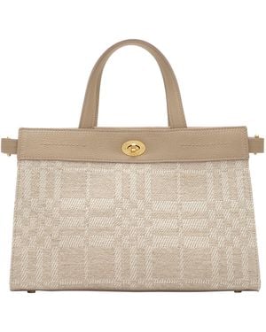 Burberry Small Linen-Cotton Cotswolds Tote Bag - Natural