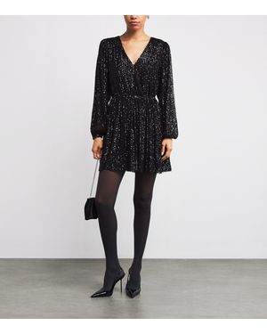 PAIGE Velvet Lawry Mini Dress in Black | Lyst