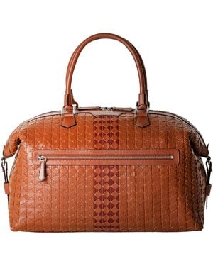 Serapian Leather Mosaico Holdall - Brown