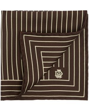 dunhill Mulberry Silk Stripe Pocket Square - Black