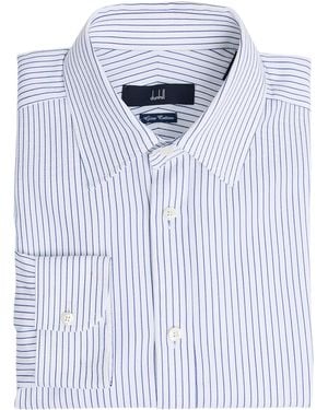 dunhill Giza Cotton Pinstripe Formal Shirt - Blue