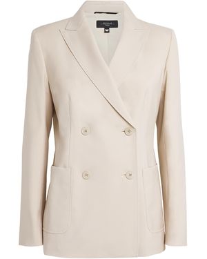 Weekend by Maxmara Virgin Wool Double-Breasted Blazer - Natural