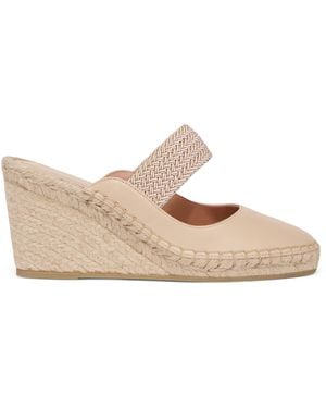 Malone Souliers Leather-Blend Sinea Wedge Sandals - Natural