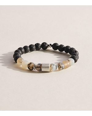 Tateossian Sterling, Agate And Lava Bracelet - Gray
