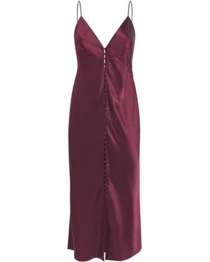 Olivia Von Halle Silk Ilse Midi Slip Dress - Purple