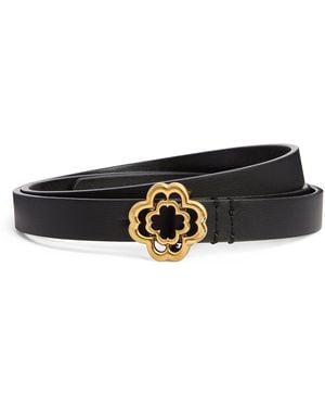 Maje Leather Logo Thin Belt - Black