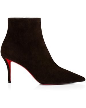 Christian Louboutin Miss Z Booty 80 Suede Boots - Black