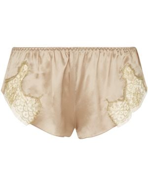 Gilda & Pearl Satin Lace Shorts - Natural