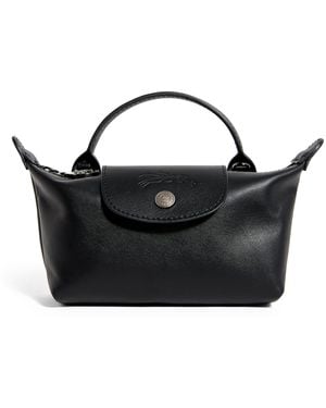 Longchamp Extra-Small Leather Le Pliage Xtra Pouch - Black