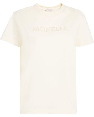 Moncler Embroidered Tonal Logo T-Shirt - White