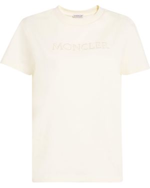 Moncler Embroidered Tonal Logo T-Shirt - White