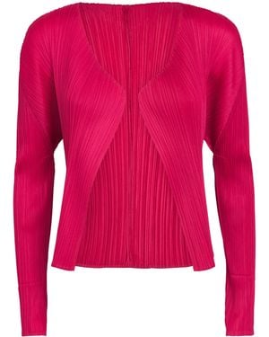 Pleats Please Issey Miyake New Colourful Basics Cardigan - Red