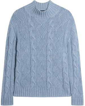 dunhill Cashmere-Blend Aran Cable-Knit Jumper - Blue