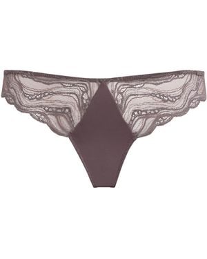 Calvin Klein Lace Sensual Stretch Thong - Grey
