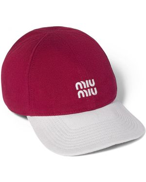 Miu Miu Drill Baseball Cap - Red