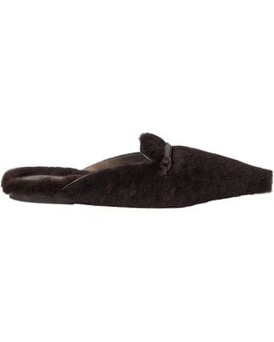 Brunello Cucinelli Shearling Flat Mules - Black