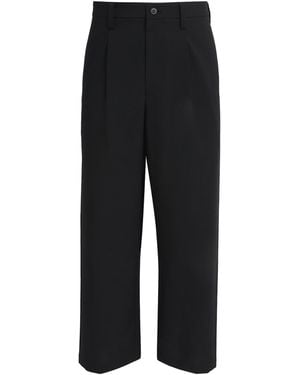 IM MEN Pleated Wings Straight Trousers - Black