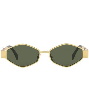 Celine Metal Triomphe Geometric Sunglasses - Green