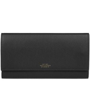 Smythson Leather Marshall Travel Wallet - Black