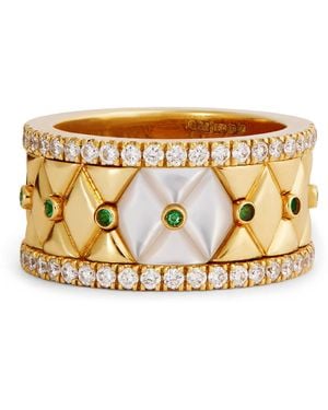 L'Atelier Nawbar Small, Diamond, Emerald And Pearl Bond Street Ring - Metallic