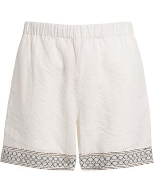 Commas Crochet-Trim Shorts - White