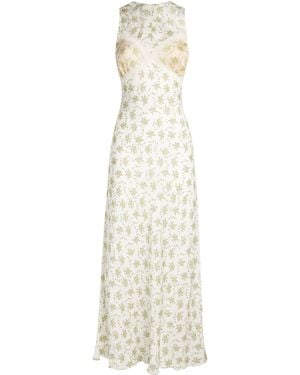Sandro Floral Print Maxi Dress - White