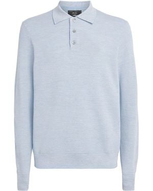 Ralph Lauren Knit Long-Sleeve Polo Shirt - Blue