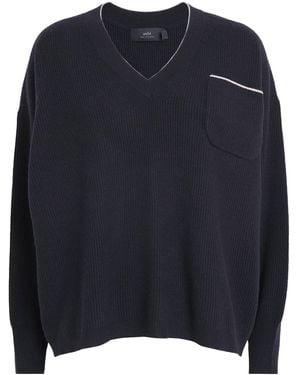 arch4 Cashmere V-Neck Cheshire Jumper - Blue