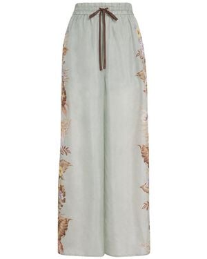 Zimmermann Silk Coco Relaxed Pants - Grey