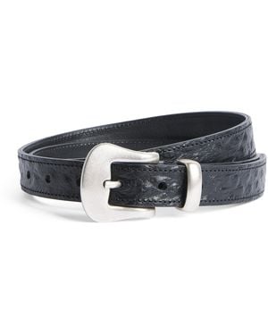 MOLEBO Leather Embossed Western Belt - Black