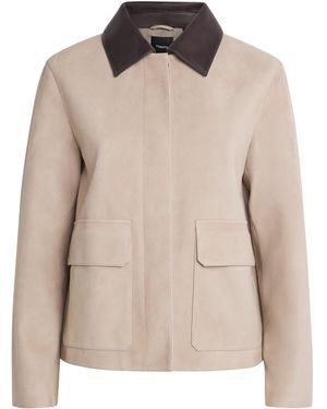 Theory Suede Trucker Jacket - Natural