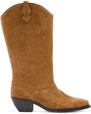 AllSaints Suede Dolly Cowboy Boots 60 - Brown