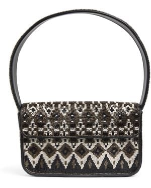 STAUD Beaded Tommy Shoulder Bag - Black