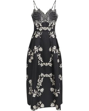 Claudie Pierlot Embroidered Floral Midi Dress - Black