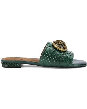 Kurt Geiger Leather Chelsea Flat Sandals - Green