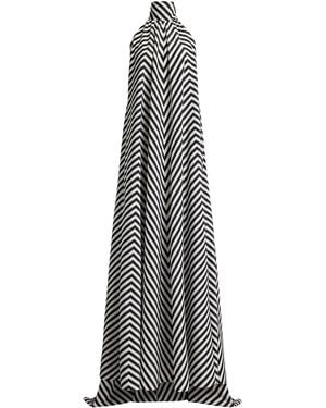 Ralph Lauren Silk-Blend Stripe Piper Gown - White