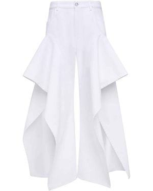 Alaïa Ruffled Split Jeans - White