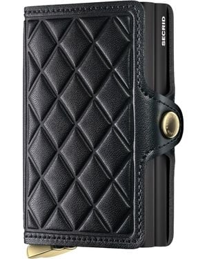Secrid Leather Diamond-Embossed Twinwallet - Black